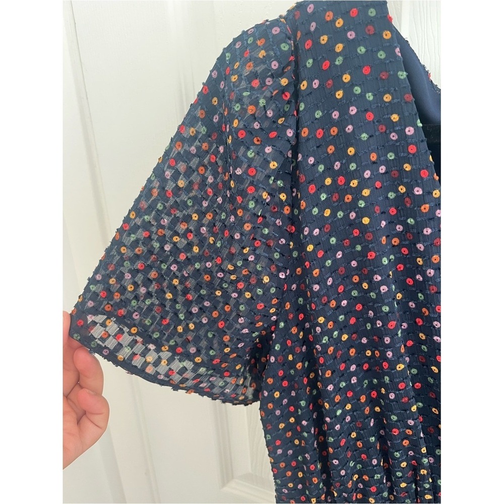 Madewell Charcoal Mini Dress with Multicolor Dot Print - Picture 4 of 14
